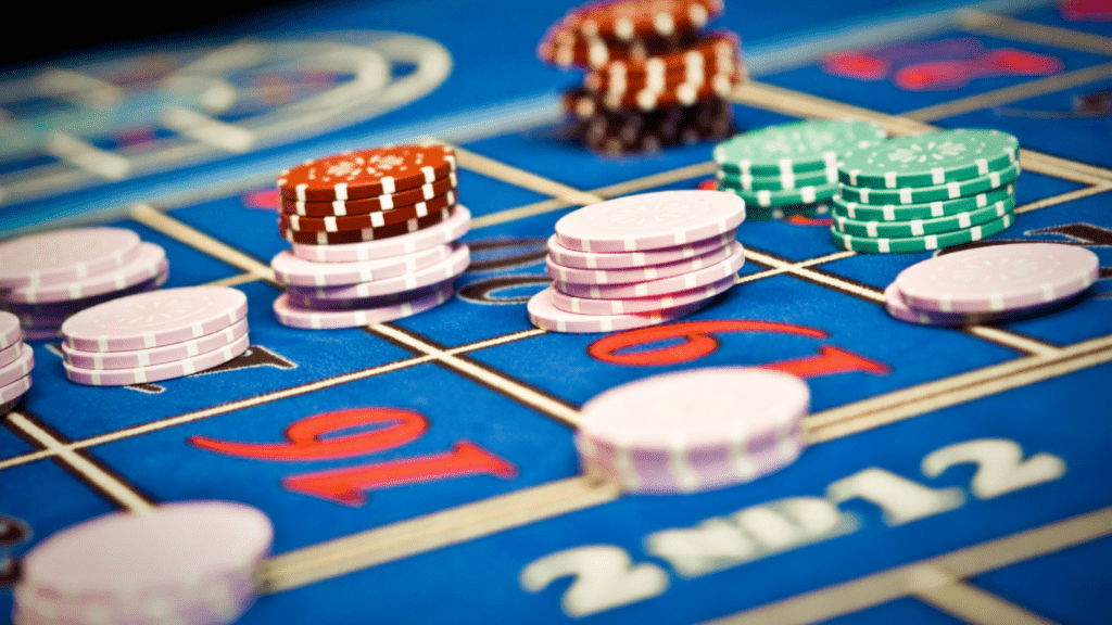 casino chips at the table